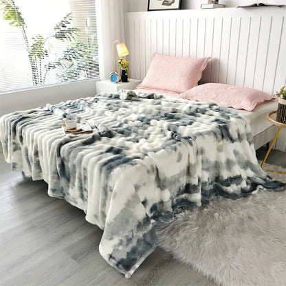 Throw Blanket Ultra-Soft Faux Rabbit Fur