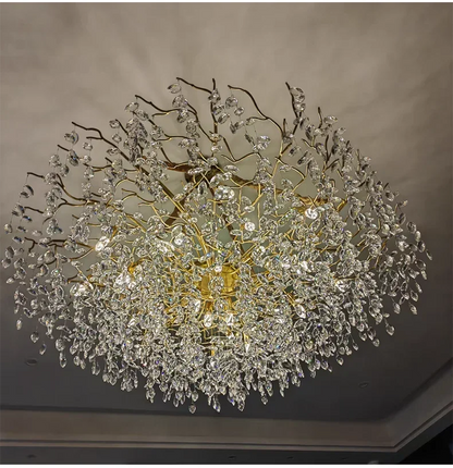 2025 Luxury Gold Crystal LED Chandeliers Living Dining  Lustre Ceiling Pendant Lamps I