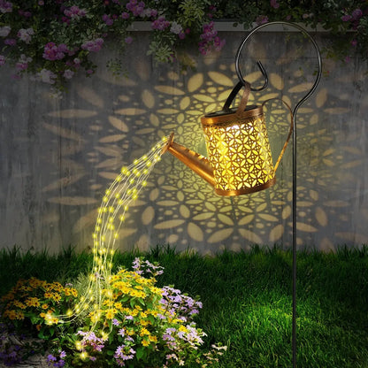 1pc Solar Watering Can with Lights Outdoor Solar Garden Lights