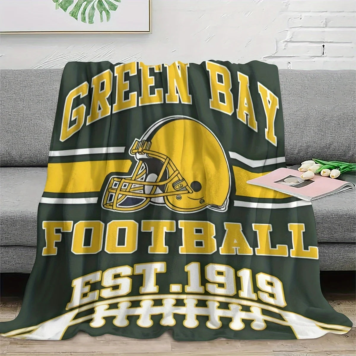 Soft and Lightweight Green Bay Football Team Blanket
