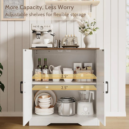 Sideboard Buffet Cabinet, Modern Farmhouse Kitchen Storage Cabinet