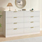 Fluted Dresser for Bedroom with 8 Drawer, 55”  Double Drawer Dresser