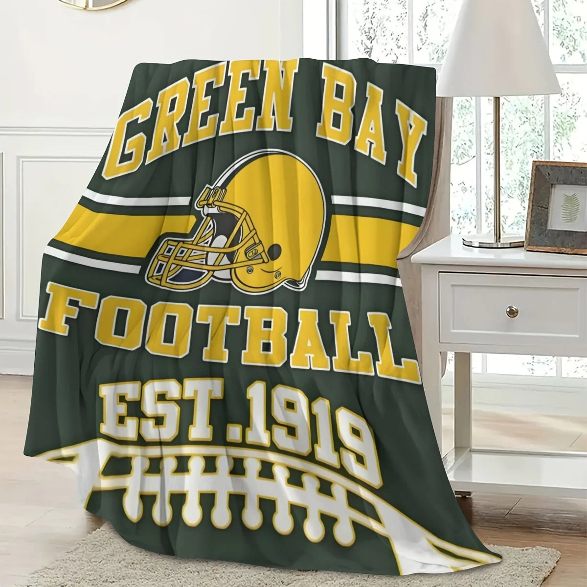Soft and Lightweight Green Bay Football Team Blanket