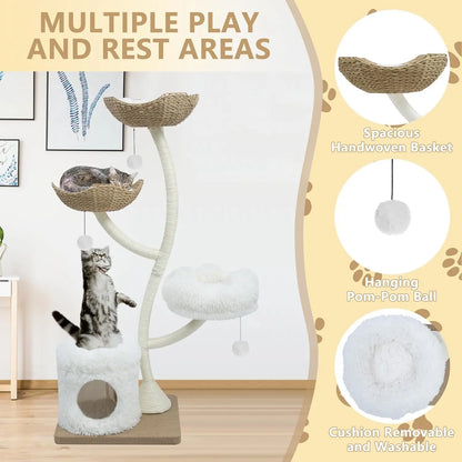 HOT SELLIG QUALITY Cat Tree Tower For Indoor Cats, Multi-Level Large Cat Climbing Furniture With Scratching Posts
