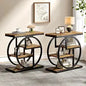 End Table Set of 2, 4-Tier Narrow Side Table with Storage Shelves,