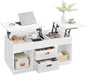 Lift Top Coffee Table with Drawers and Hidden Storage, Center Table