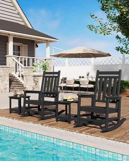 Outdoor Rocking Chair, All-Weather  Patio Rocking Chairs for Adults, 380lbs Weight Capacity, for Porch