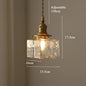 Japanese Retro Glass Pendant Light Yellow Copper Bedroom Chandelier Lightingt