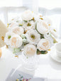 1 Bouquet Artificial Roses w/ Silk Balls Home Decor & Holiday