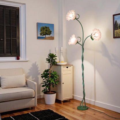 Retro 3-Head Flower Floor Lamp