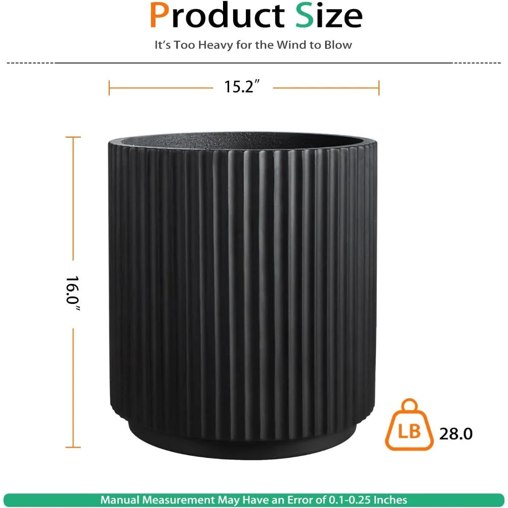 Round Concrete Planter Outdoor Indoor, Large Cement Plant Pots