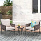 4-Piece Patio Furniture Set, Wider Outdoor Metal Seating Sofa with High Back & Loveseat, Coffee Table
