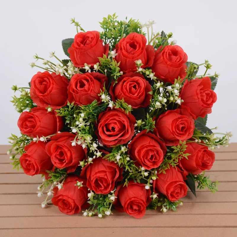 18 Heads Rose Bouquet  Silk  Bouquet Wedding  Flowers