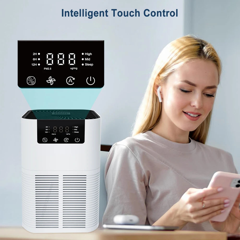 Air Purifier Smoke Odor Negative Ion Generator with Aromatherapy Air Cleaner