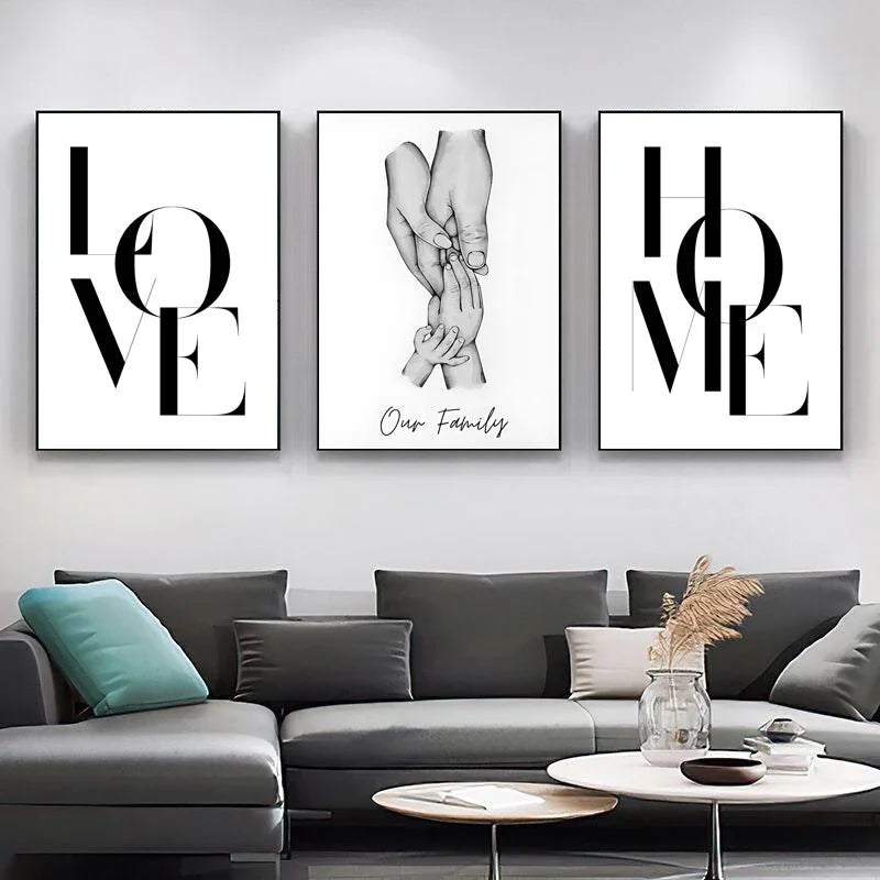 Black White  Family Wall Art