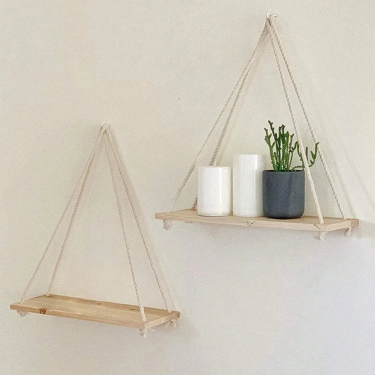1PC Wooden Swing Hanging Wall Shelve