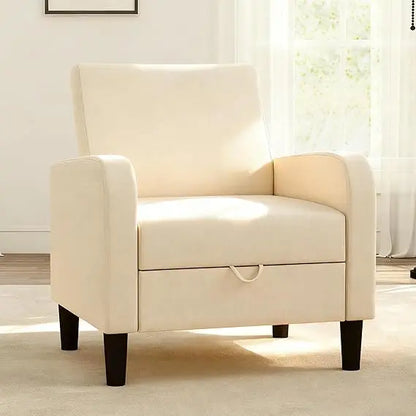 Living Room Chair, Upholstered Accent Chair  Linen Fabric