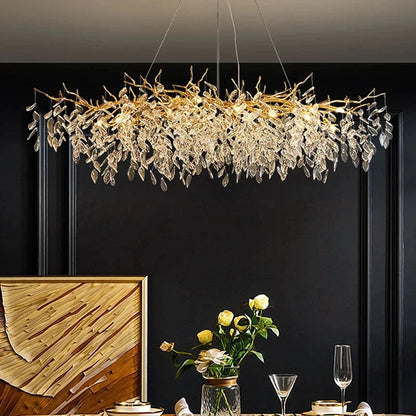 2025 Luxury Gold Crystal LED Chandeliers Living Dining  Lustre Ceiling Pendant Lamps I