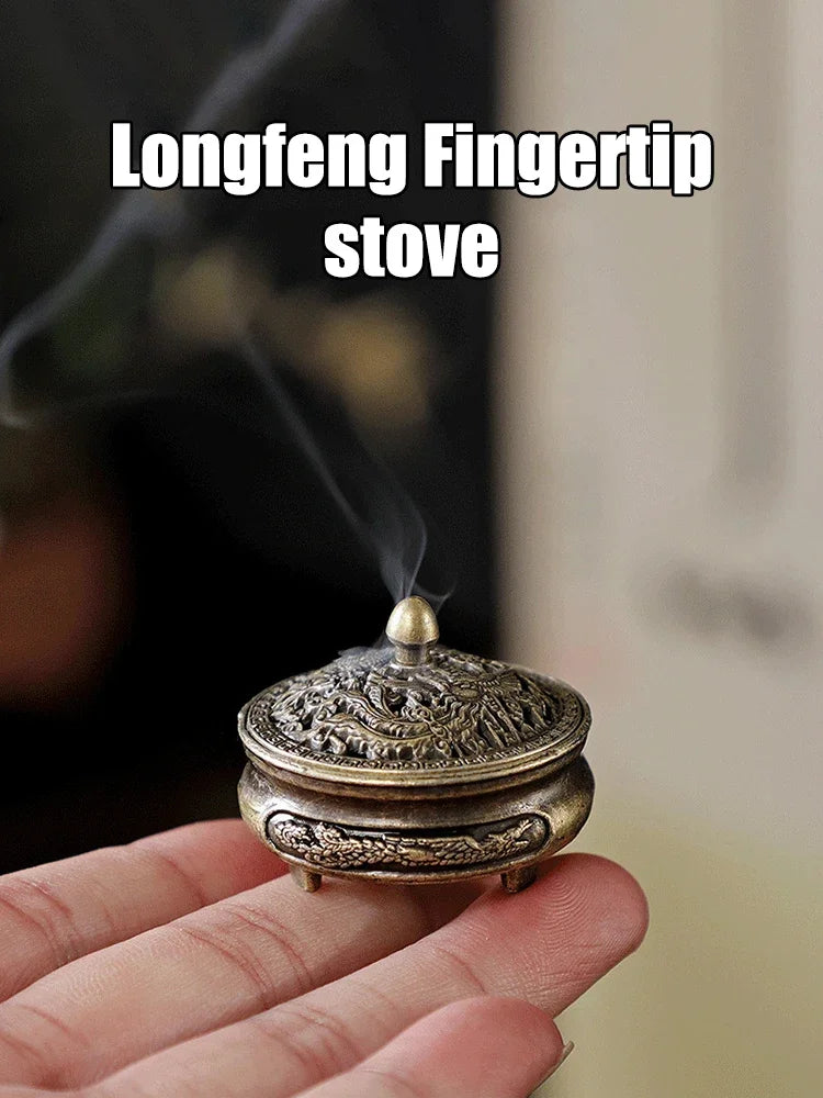 1PC Longfeng Fingertip Stove, Three-Legged Small Incense Burner