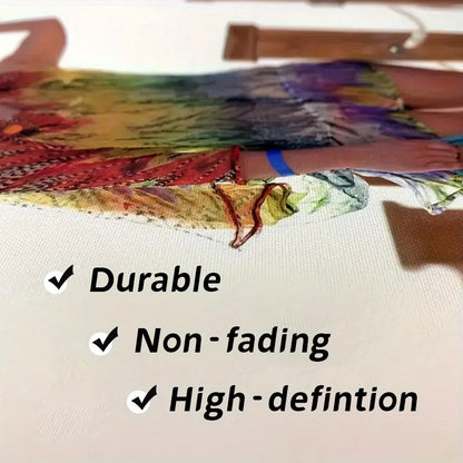 2D Flat, 3pcs wooden framed canvas painting art print