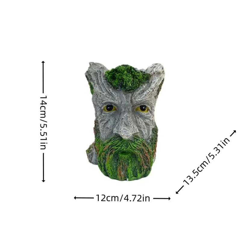 1Pc, Creative and Funny Expression Book Tree Stump Old Man Resin Vase,