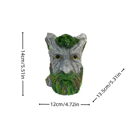 1Pc, Creative and Funny Expression Book Tree Stump Old Man Resin Vase,
