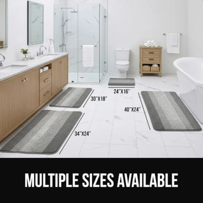 GORILLA GRIP Fluffy Absorbent Shaggy Bath Rug Accori