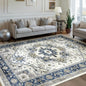 Traditional PersianPattern Carpet Style Floor Mat Blue and White