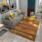 Rectangular Staggered 3d Planks Carpet Geometric Wood Grain Non-Slip Floor Rug