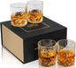 10 Oz Rocks Whiskey Glasses Set of 4 with Luxury Box - Ideal for Scotch, Bourbon, Cocktails - Perfect Men's Gift