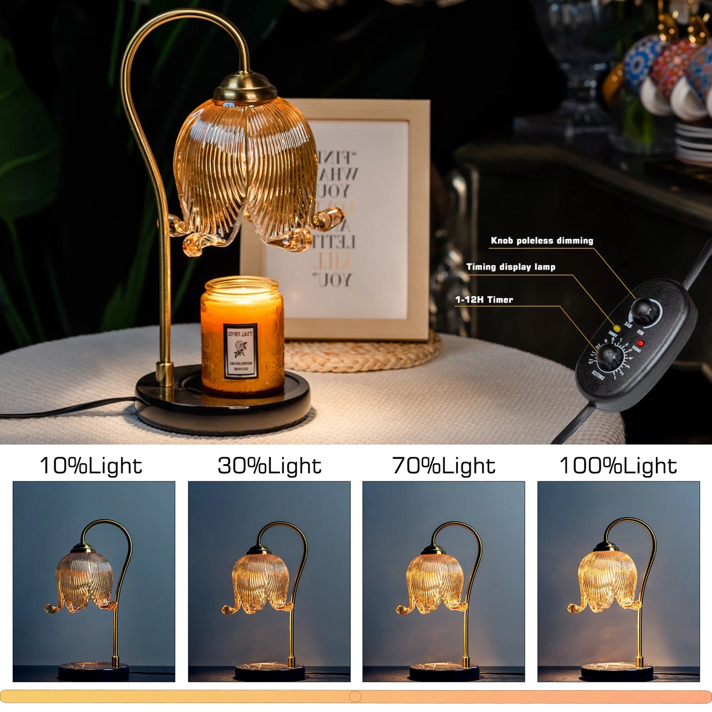 Tulip Flower Warm Candle Lamp