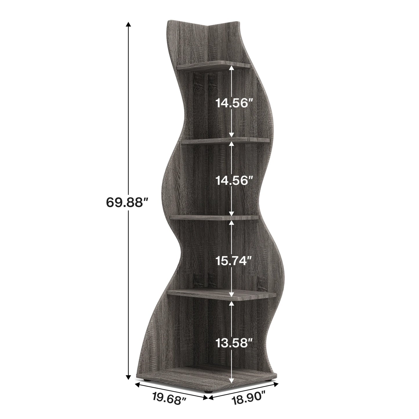 Tribesigns Corner Shelf, Modern 5-Tier Wall