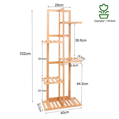6/7 Pot Vertically Bamboo Flower Shelf  Plant Stand