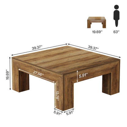Tribesigns 39.4-Inch Square Coffee Table for Living Room, Farmhouse