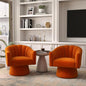 360° Swivel Velvet Upholstered Barrel Chair Set 2 Living Room Reading Round Armchair, 15 different colors