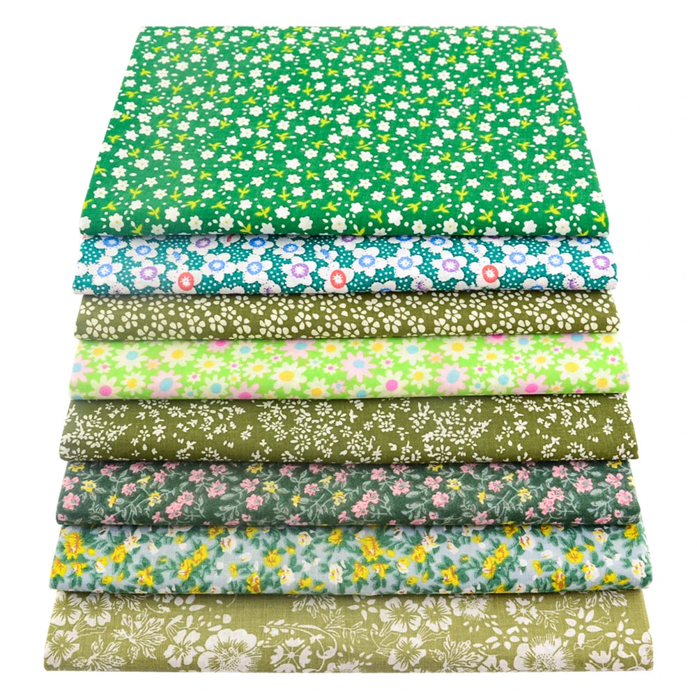 8PCS Pack Square Multicolor Printed Cotton Fabric For Sewing Quilt