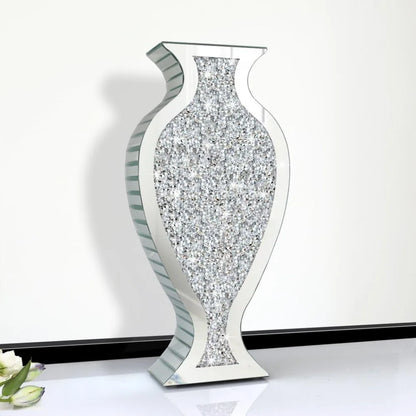 Tall Floor Vase S Crushed Diamond Mirrored Vase 27” Tall,