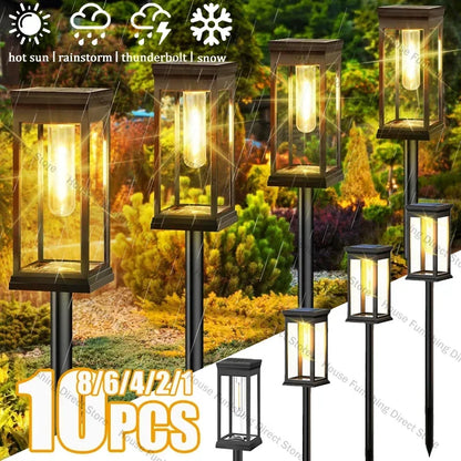 Waterproof LED Solar Lights for Garden Yard Driveway -  Outdoor Landscape Lighting Auto On/Off