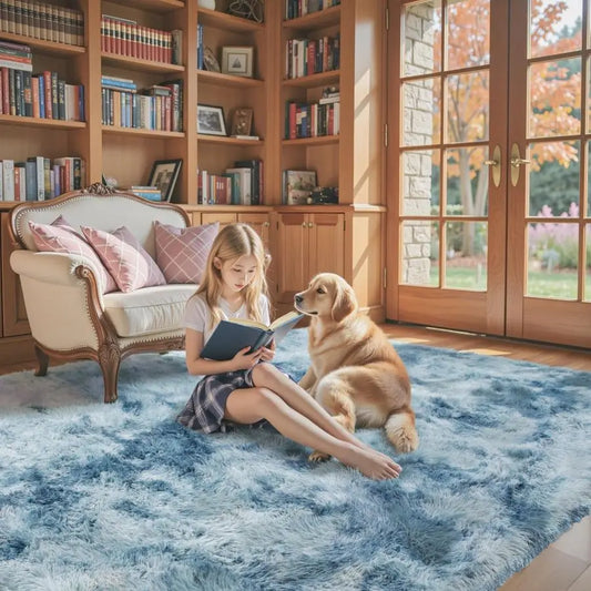 Area Rugs for Living Room Bedroom Fluffy, Large Area Rug  Soft Plush Furry Bedside Rug, Area Rugs