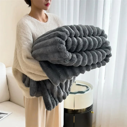 Ultra Soft Faux Rabbit Fur Throw