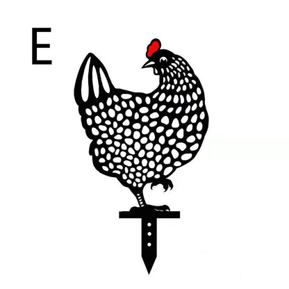 Acrylic Animal Garden Stakes Decorations Hen  For Outdoor Yard Lawn