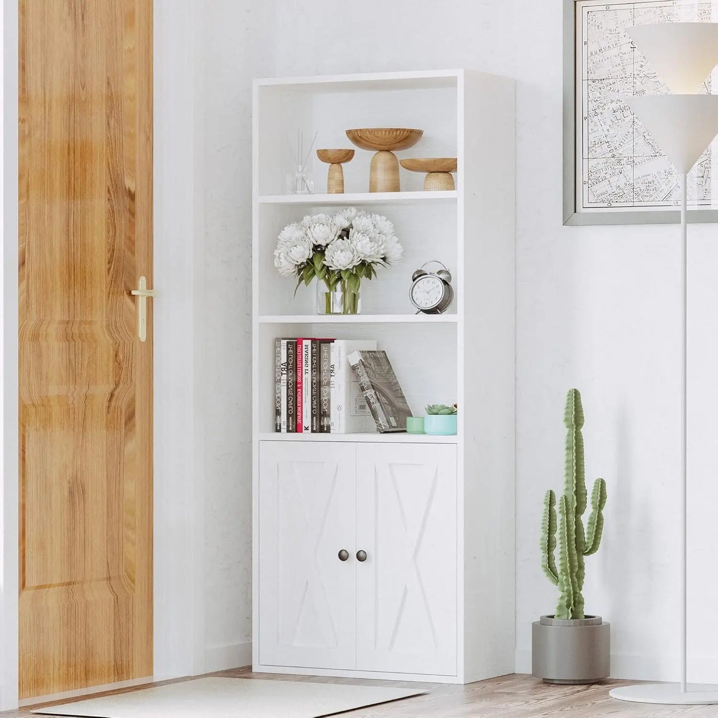 IRONCK Industrial Bookshelves and Bookcases with Doors 11.8 in  5 Shelf  Bookcase