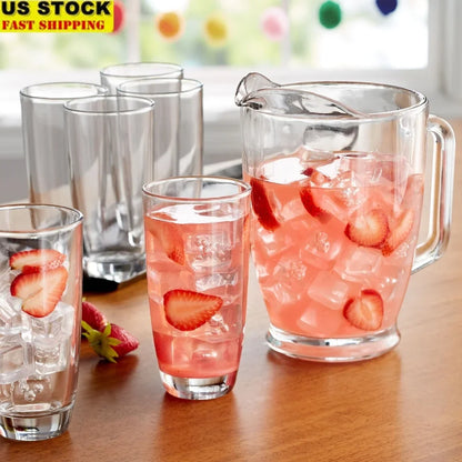 7 Piece Glass Pitcher and Cooler Glass Set