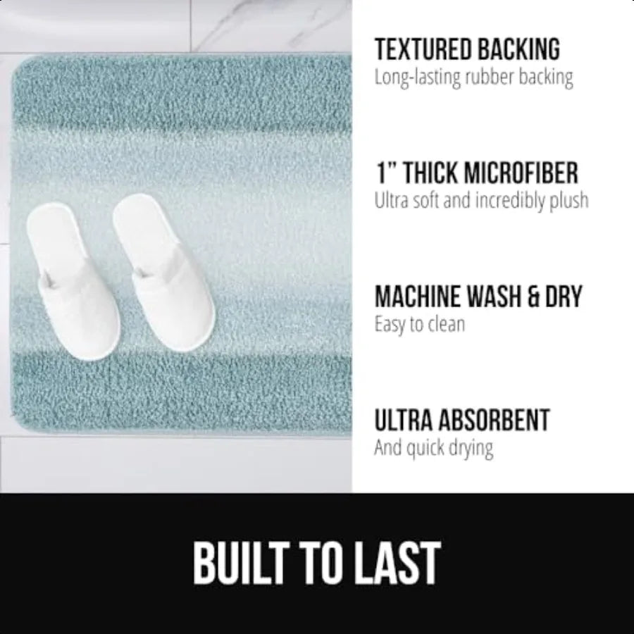 GORILLA GRIP Fluffy Absorbent Shaggy Bath Rug Accori