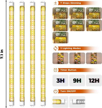 Multi-Tier Plant Stand with Grow Light, Large Wood Shelf for Indoor Outdoor Gardening Decor