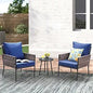 4-Piece Patio Furniture Set, Wider Outdoor Metal Seating Sofa with High Back & Loveseat, Coffee Table