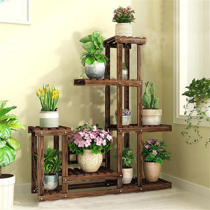 Wooden Plant Stand 5 Tier Corner Shelf Storage Rack for Indoor Outdoor Garden