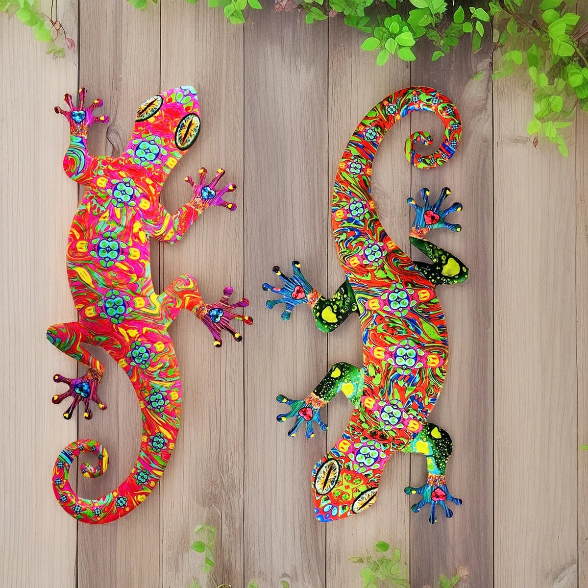 Metal Art Gecko Wall Decor  Lizard Sculptures Gecko Hanging Ornament f