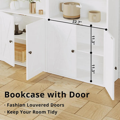 IRONCK Industrial Bookshelves and Bookcases with Doors 11.8 in  5 Shelf  Bookcase