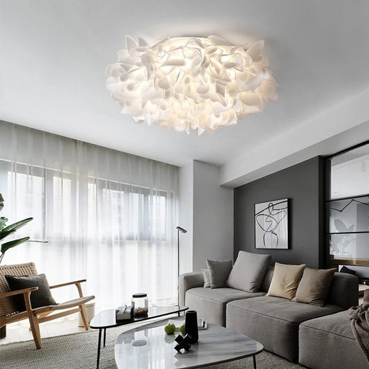 Exquisite Leaves Dimmable LED Ceiling Lights White Remote Control